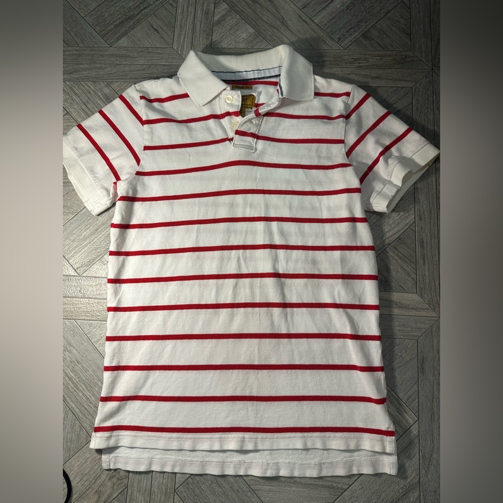 White Polo with Red Stripes